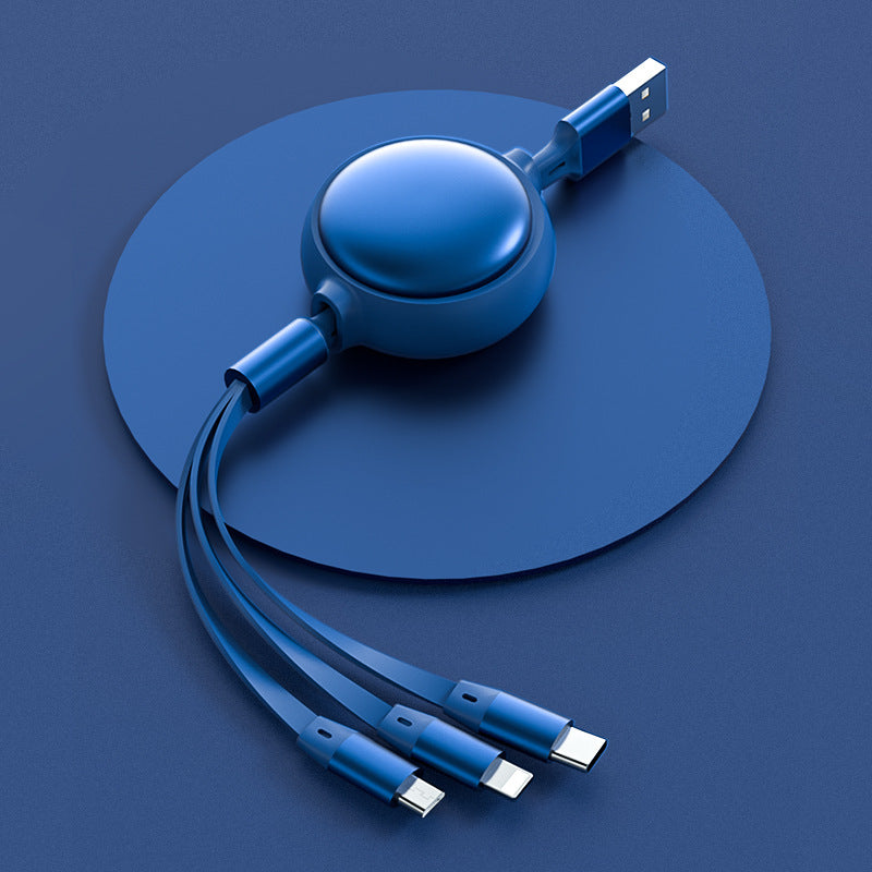 Cable USB 3 en 1, Cable Micro USB Tipo C 3 en 1, Cable de carga USB C retráctil de 2.4A