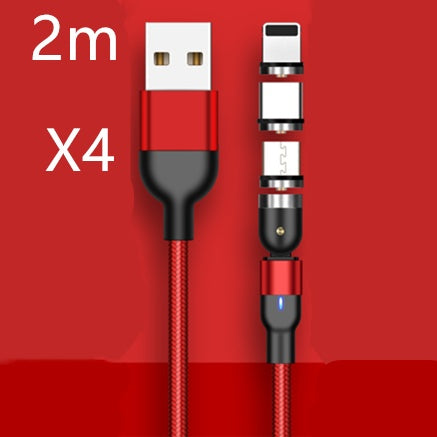 Cable de datos magnético con rotación de 540 grados y 180 grados, cable de carga, succión ciega, cable magnético doblado tres en uno