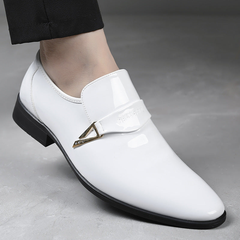 Zapatos de cuero para hombre, clásicos, casuales, de cuero, con punta, que combinan con todo, de estilo británico, resistentes al desgaste