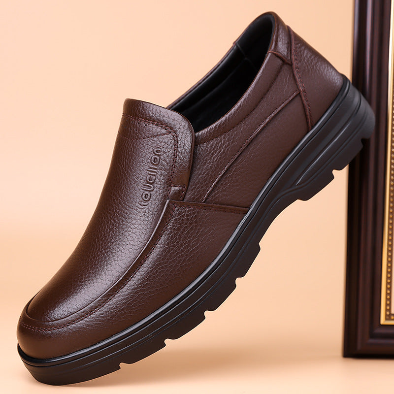 Zapatos de Cuero Genuino para Hombre, con Cordones, Estilo Casual de Negocios