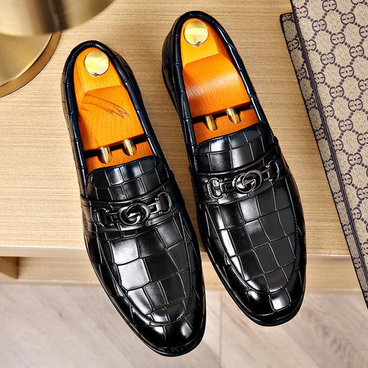 Zapatos casuales juveniles con hebilla Horsebit en relieve y pedal