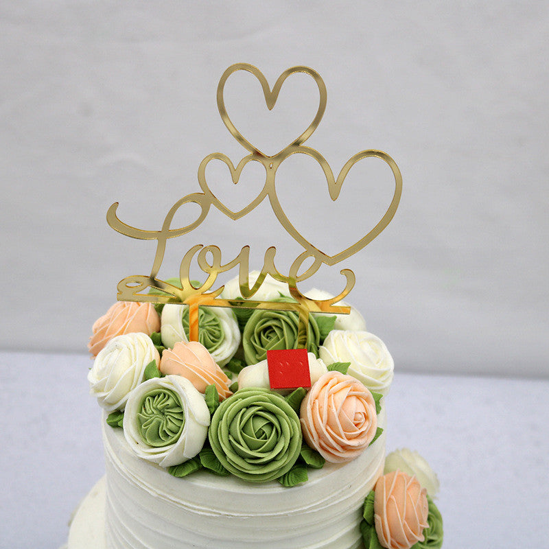 Decoración de pastel de acrílico "LOVE" para boda