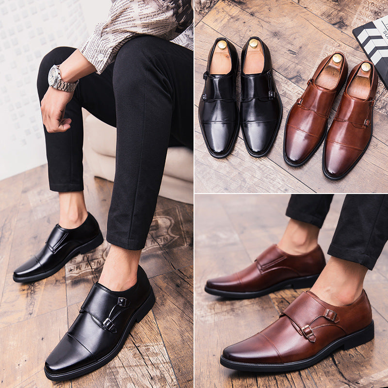 Zapatos de cuero slip-on británicos de tallas grandes para hombre