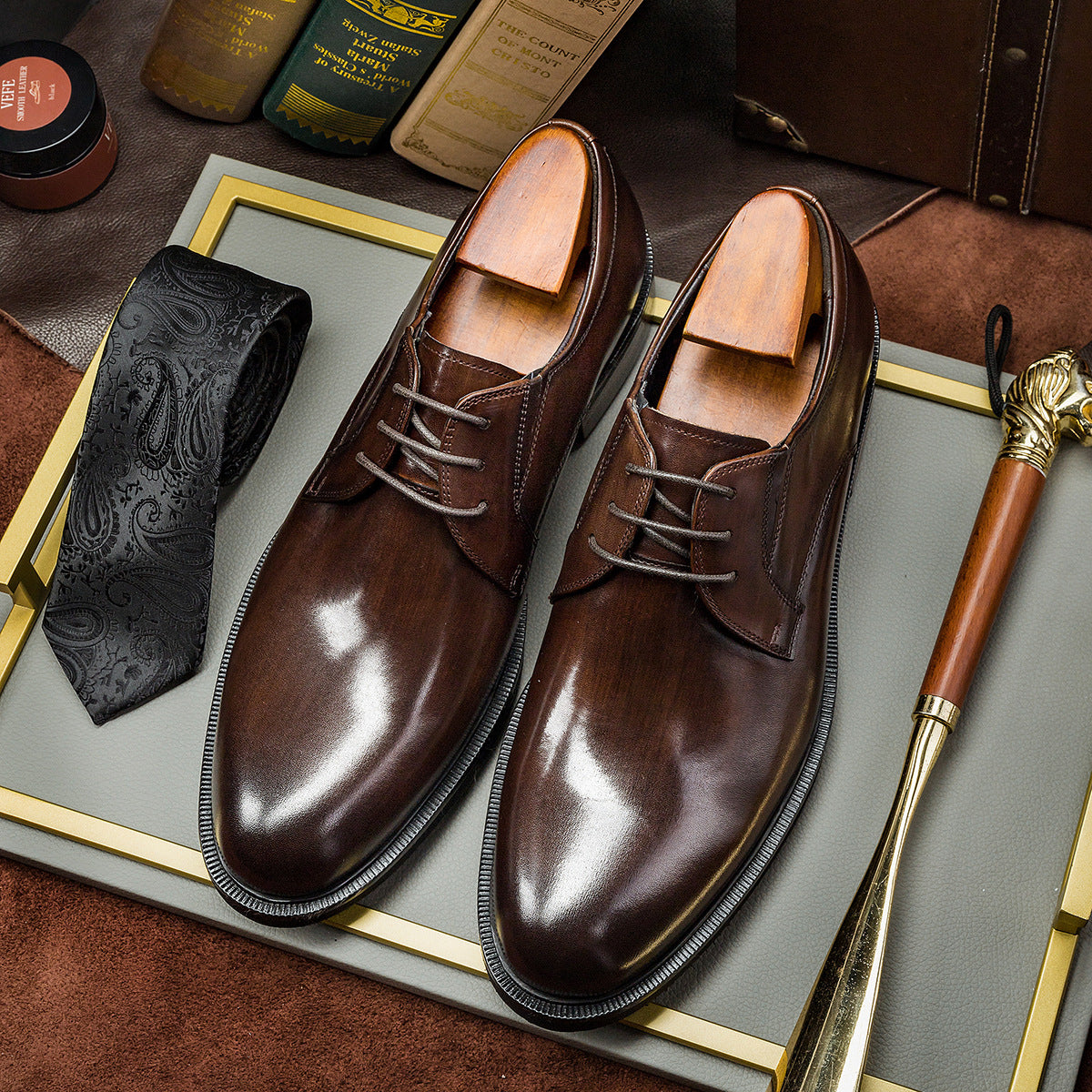 Nuevos zapatos de cuero de negocios para hombre estilo coreano