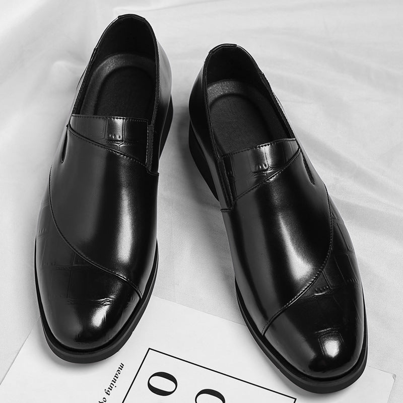 Zapatos de cuero casuales sin cordones para hombre, de corte bajo, para uso formal de negocios
