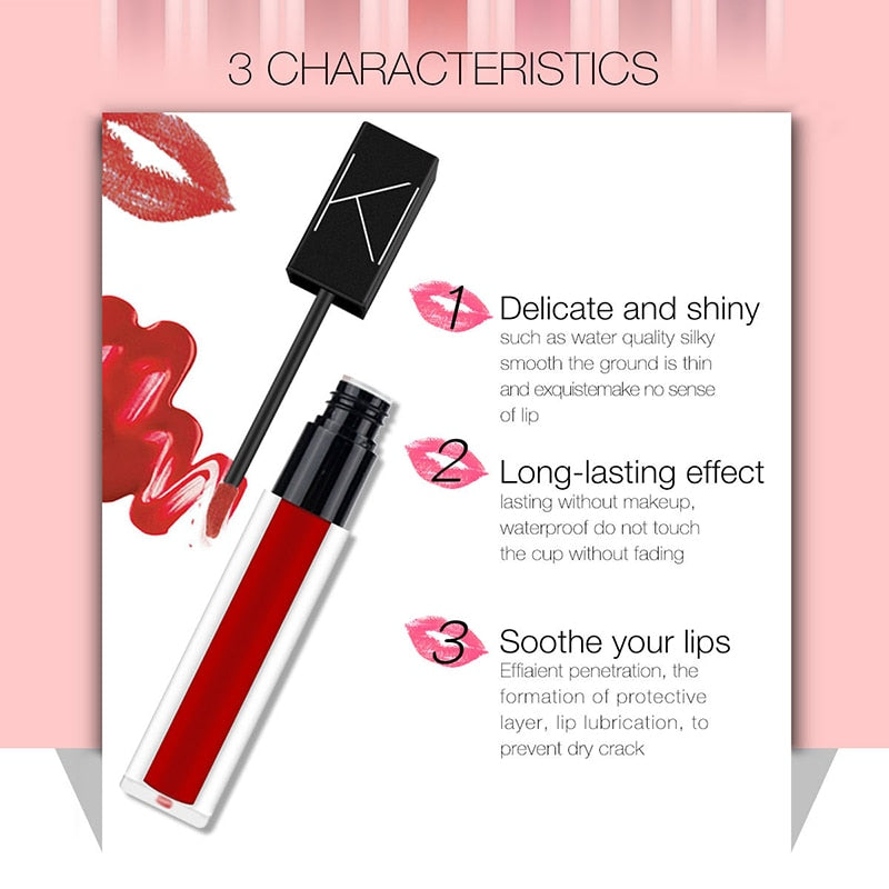 KIMUSE Maquillaje Labial Líquido Mate Suave Lápiz Labial Mate Impermeable Cosmético Maquillaje Labial Larga Duración Lápiz Labial Mate Maquillaje