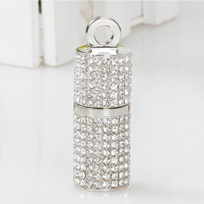 Memoria USB con forma de pintalabios en cilindro de cristal