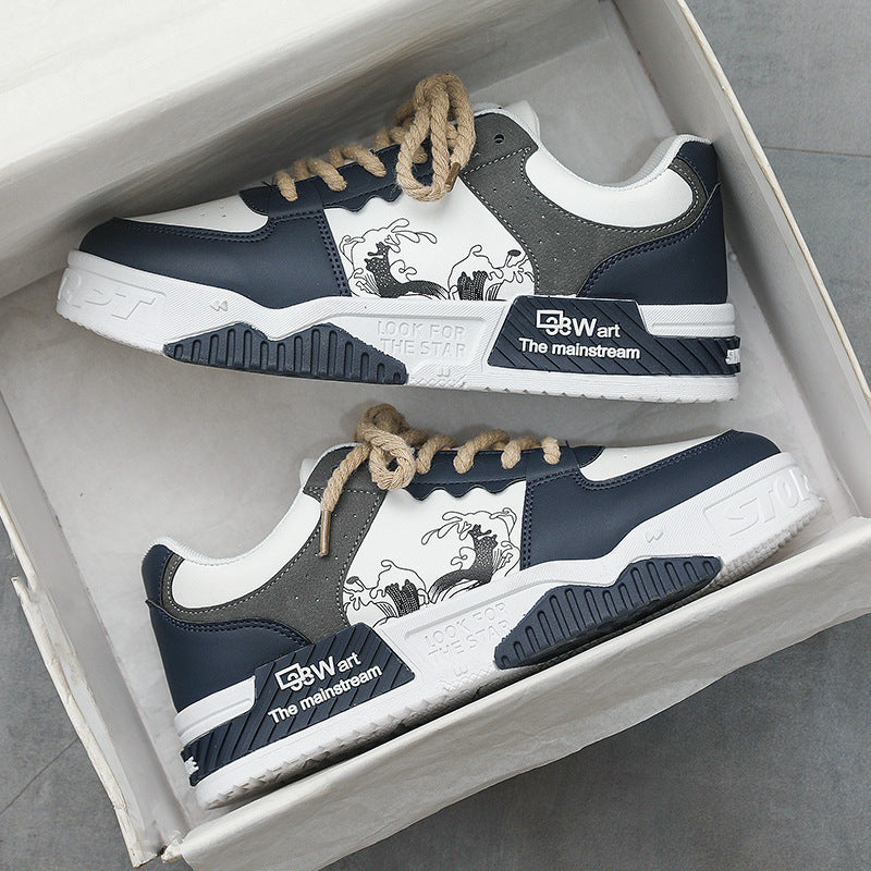 Zapatos de hombre de cuero casuales deportivos de moda con plataforma que aumentan la altura juveniles y modernos
