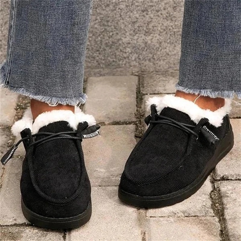 Botas de nieve de algodón con suela gruesa y terciopelo grueso cálido nuevas
