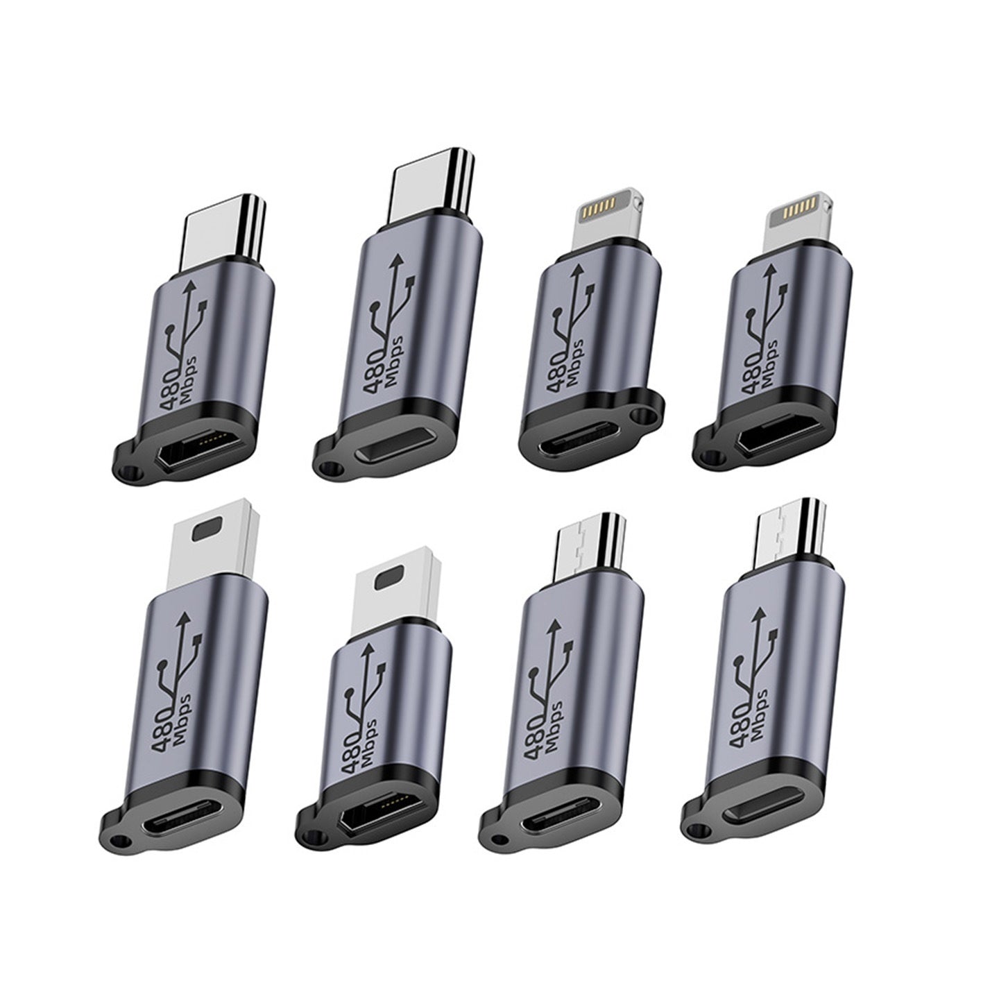 Adaptador USB a mini V3 a cable de carga tipo C Adaptador T-port micro