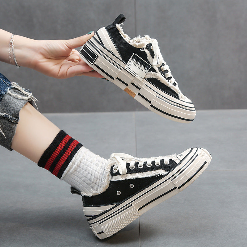 The same low-top canvas shoes