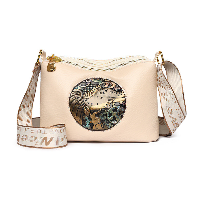 Bolso de Hombro de Estilo Chino Retro de Gran Capacidad y Múltiples Compartimentos