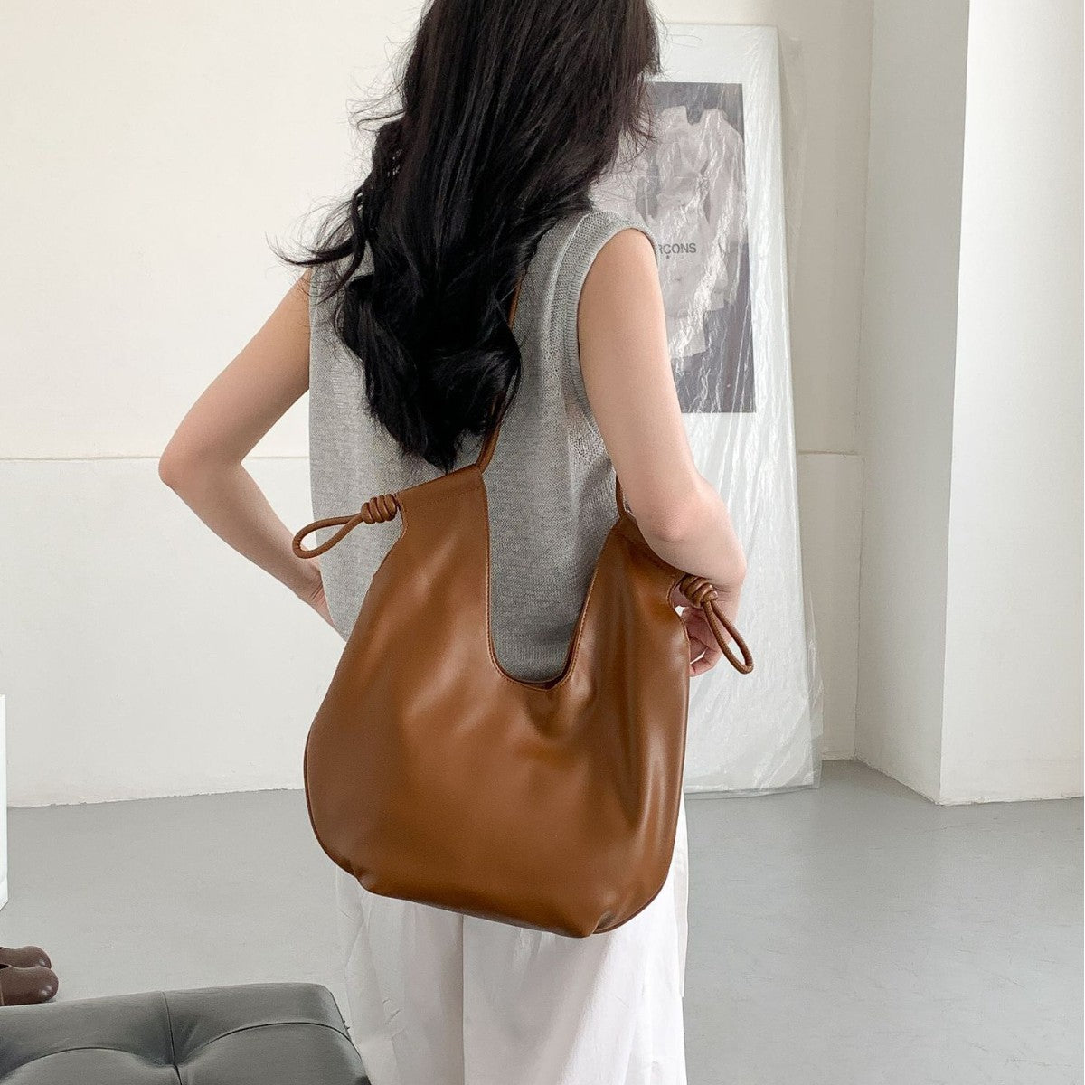 Bolso Tote Minimalista de Gran Capacidad para Mujer, Estilo Nuevo, de Un Solo Hombro