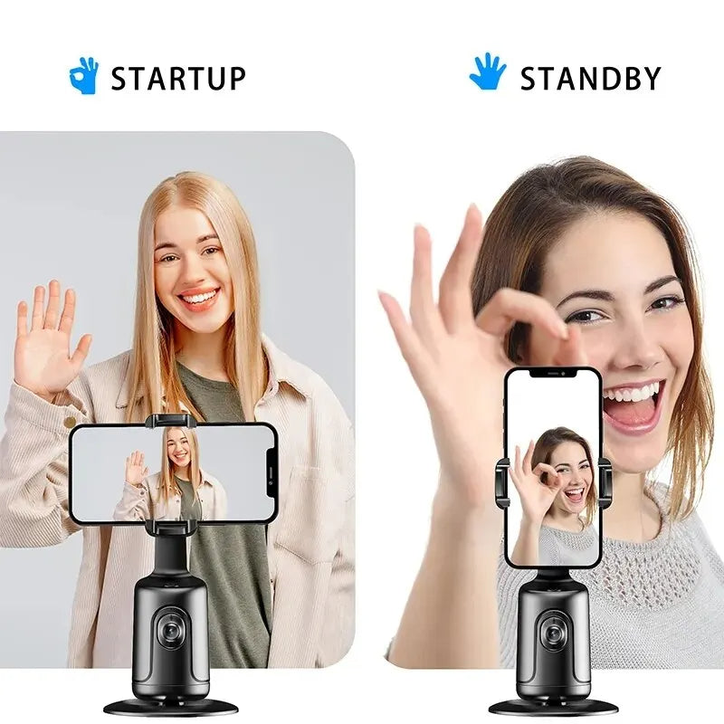 Gimbal de seguimiento facial automático 360 AI, soporte automático inteligente para teléfono con seguimiento facial para videos de smartphone, vlog, estabilizador de trípode en vivo