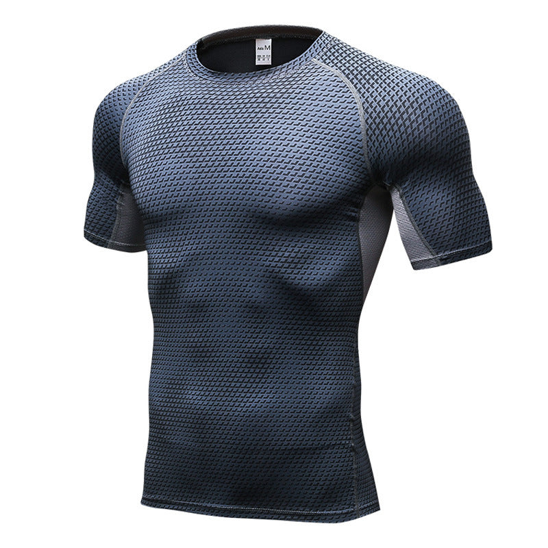 Ropa de hombre de manga corta de secado rápido con impresión 3D para fitness y entrenamiento de running