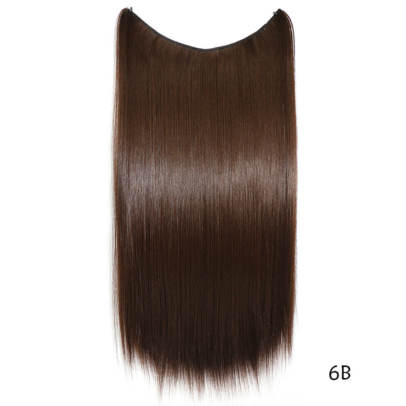 Extensiones de Pelo Invisibles de 22 Pulgadas con Hilo, Sin Clips, Secretas, Línea de Pescado, Lisas Sedosas Sintéticas