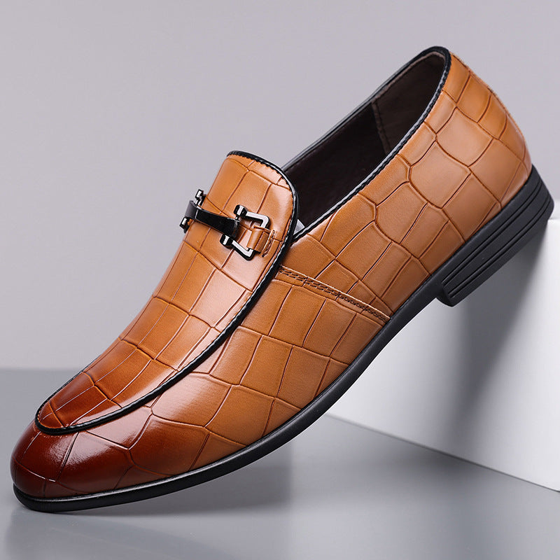 Zapatos de cuero ligeros de lujo para hombre, con suela de goma, talla grande y diseño a cuadros