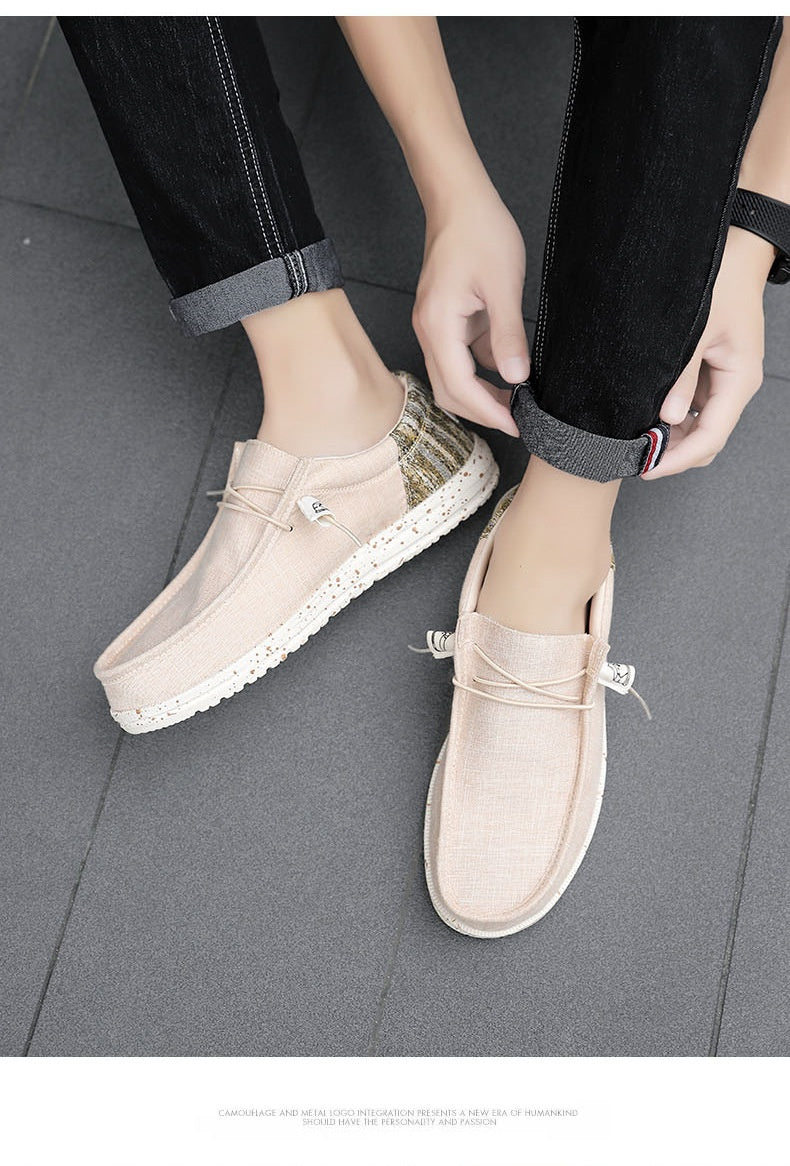Zapatillas de lona informales transpirables con retales para hombre