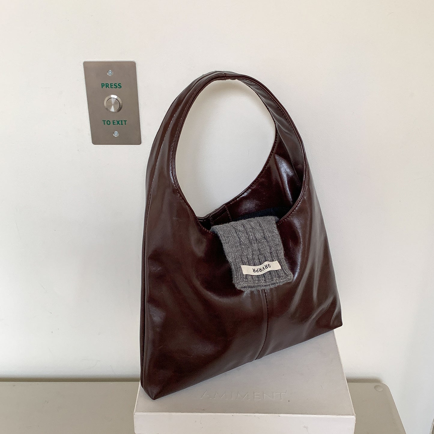 Bolso de mano de cuero suave de gran capacidad para mujer
