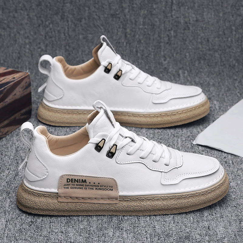 Zapatillas casual de piel versátiles para hombre