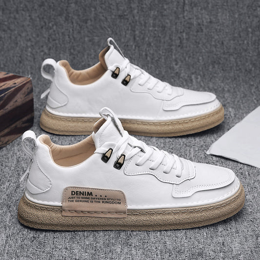 Zapatillas casual de piel versátiles para hombre