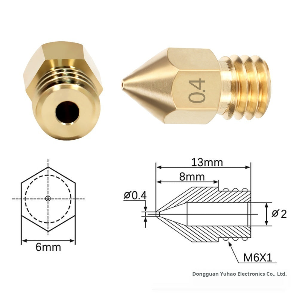 Accesorios para impresora 3D: Boquilla MK8 de latón puntiaguda, pasador de limpieza de aleación, kit de boquillas MK8