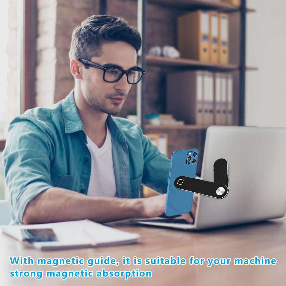 Soporte para teléfono portátil, clip lateral ajustable para portátil, soporte magnético para monitor de portátil, soporte para teléfono móvil para portátil, soporte de expansión plegable de aluminio para tableta, para doble pantalla