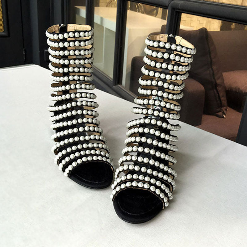 Sandalias de abalorios hechas a mano