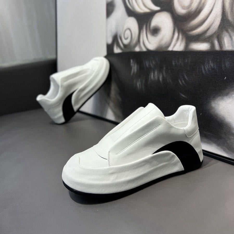 Zapatillas Casual Transpirables de Cuero Genuino sin Cordones para Correr