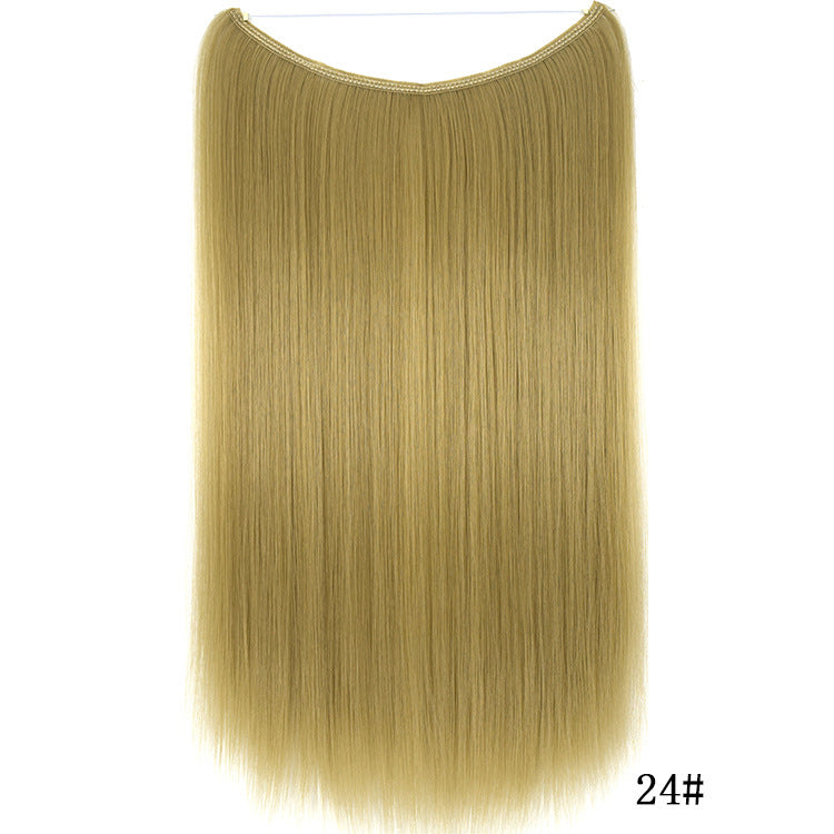 Extensiones de Pelo Invisibles de 22 Pulgadas con Hilo, Sin Clips, Secretas, Línea de Pescado, Lisas Sedosas Sintéticas