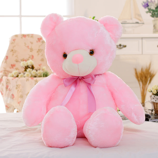 Oso de peluche LED luminoso creativo, animales de peluche, juguete de peluche colorido brillante, regalo de Navidad para niños, almohada