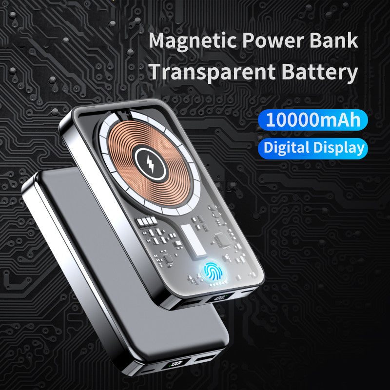 Batería Externa Magnética Transparente de Carga Rápida de 22.5W