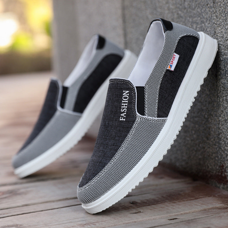 Zapatos casuales de hombre, tipo náuticos, de lona transpirable