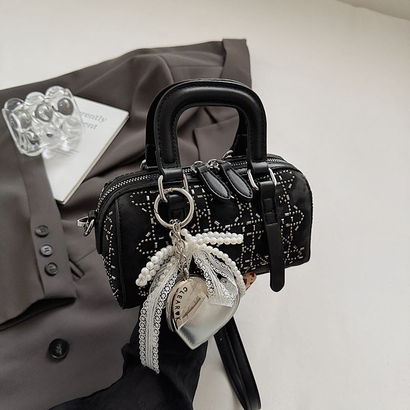Bolso cilíndrico tote estilo coreano, minimalista, versátil y de nicho