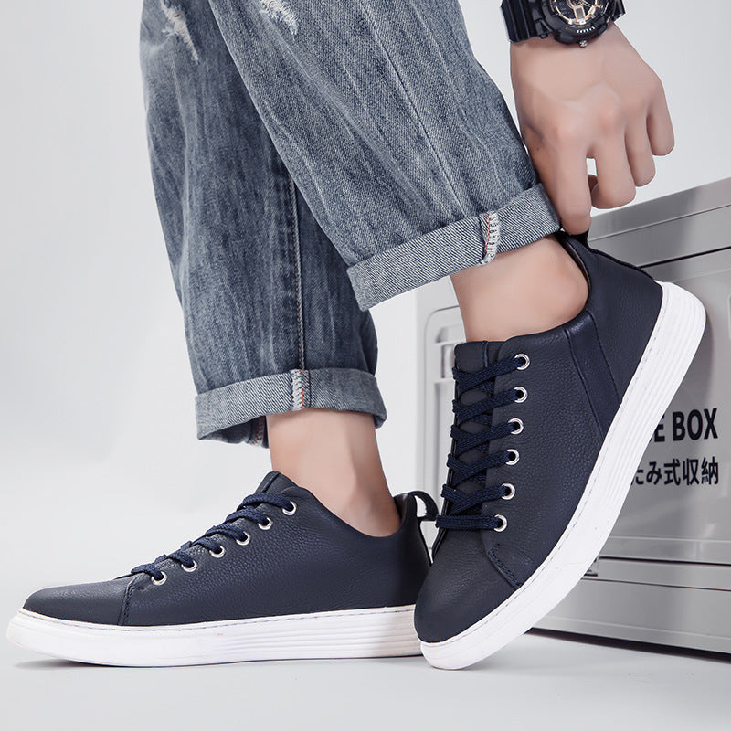 Spring Low-cut Genuine Leather Top Layer Cowhide Flat Retro Sneaker