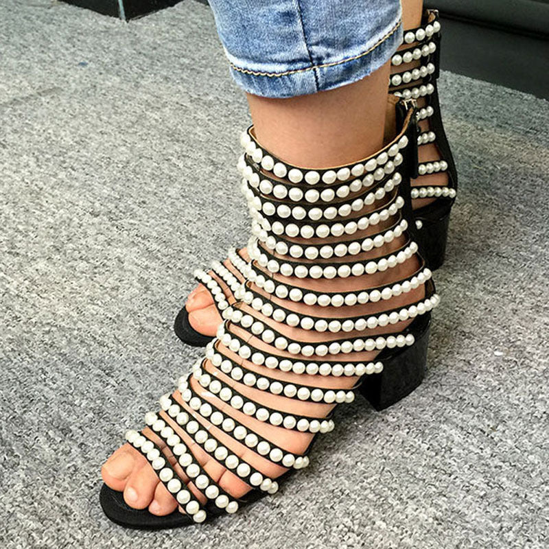 Sandalias de abalorios hechas a mano