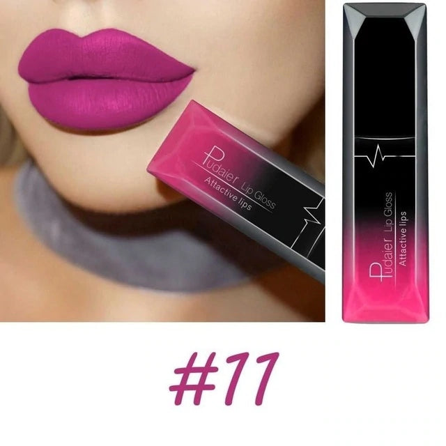 Maquillaje mate, brillo labial mate, pintalabios