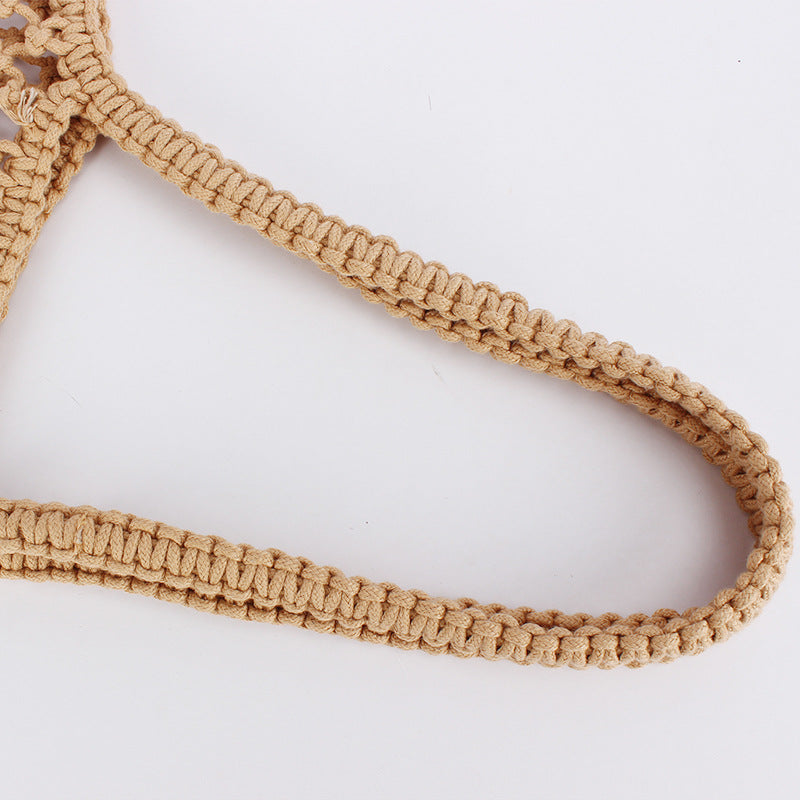 Bolso Nuevo Sencillo Hecho a Mano Tejido con Cuerda de Algodón