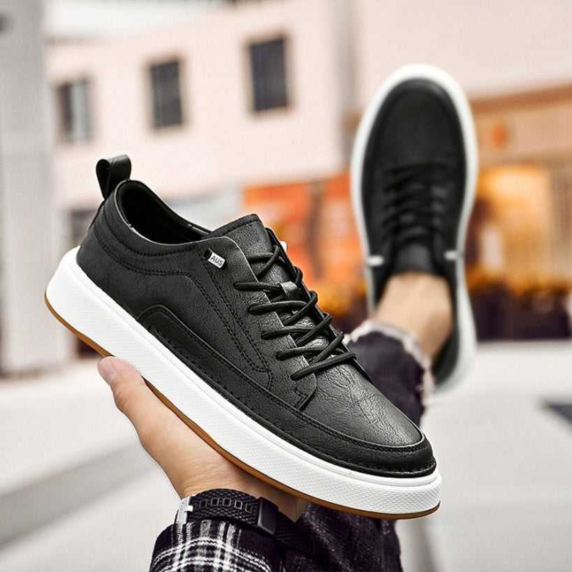 Zapatillas casuales de cuero sencillas para hombre