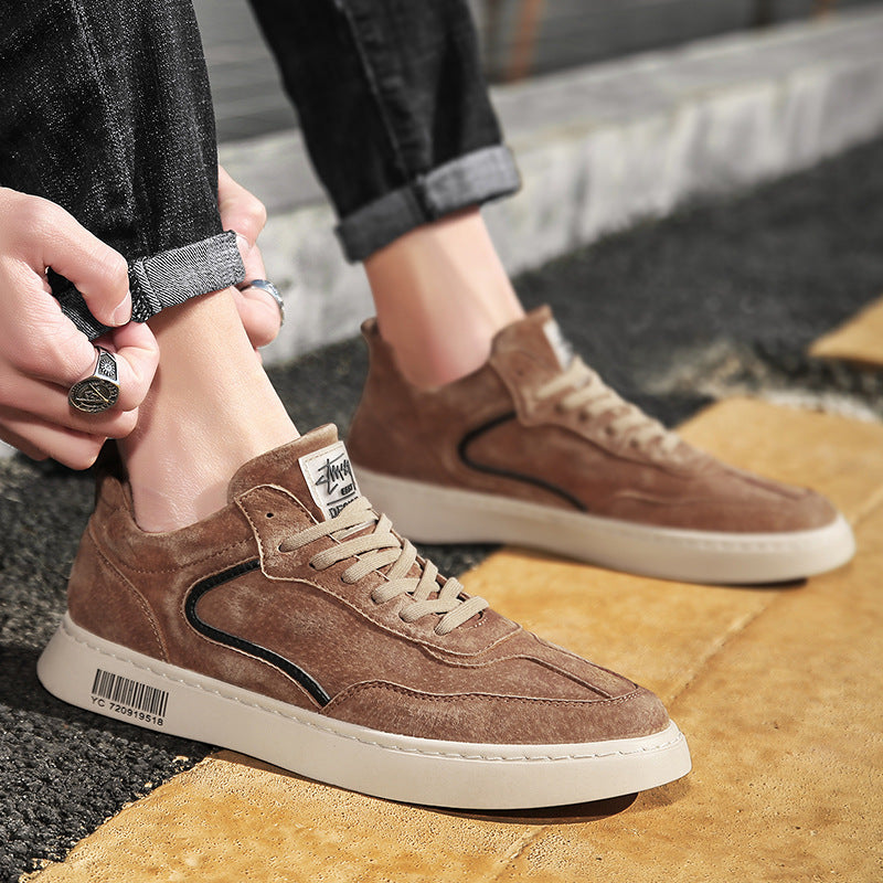 Zapatos bajos de algodón, Zapatillas deportivas, Zapatos casuales de cuero británicos versátiles para hombres