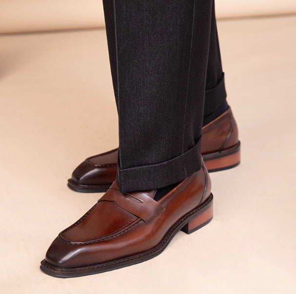 Zapatos casuales de cuero genuino para hombre para exteriores