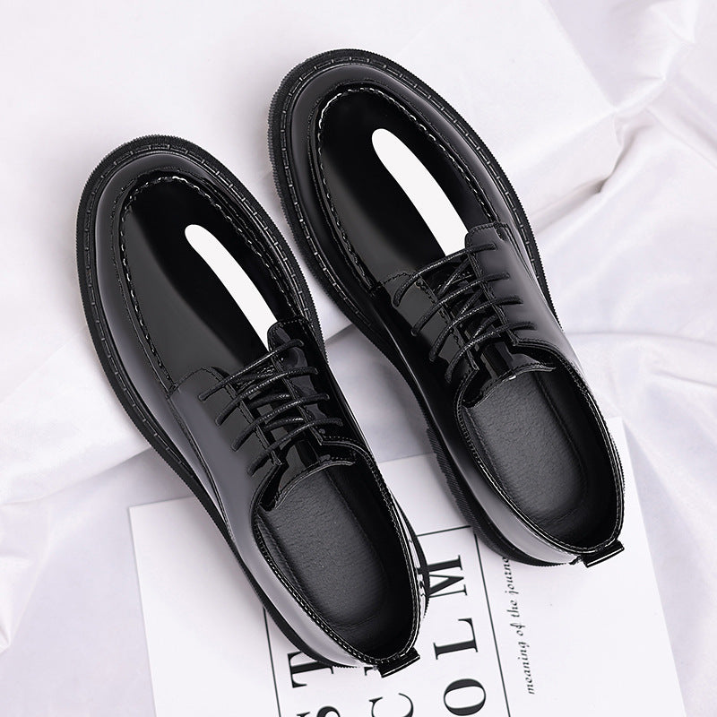 Zapatos de cuero casuales de hombre, de estilo moderno y con acabado pulido