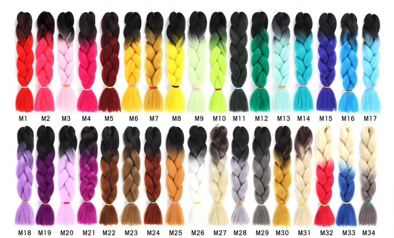 Trenzas de cabello sintético de colores Ombre Extensiones de cabello para trenzar 24 pulgadas 100 g