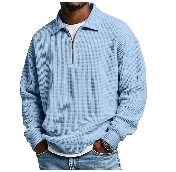 Polo de hombre con cuello y media cremallera