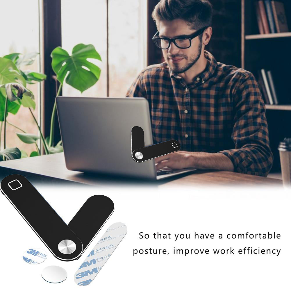Soporte para teléfono portátil, clip lateral ajustable para portátil, soporte magnético para monitor de portátil, soporte para teléfono móvil para portátil, soporte de expansión plegable de aluminio para tableta, para doble pantalla