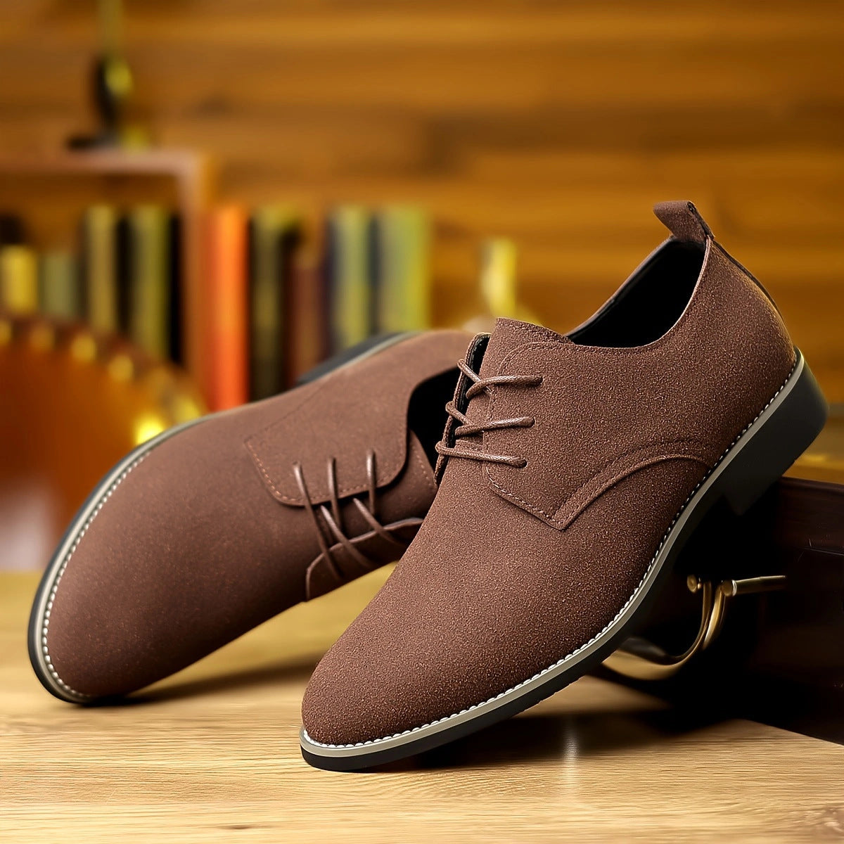 Zapatos de cuero de gamuza informales de tallas grandes para hombre