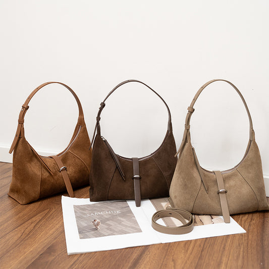 Bolso de hombro coreano para mujer, de estilo urbano, con diseño texturizado cruzado