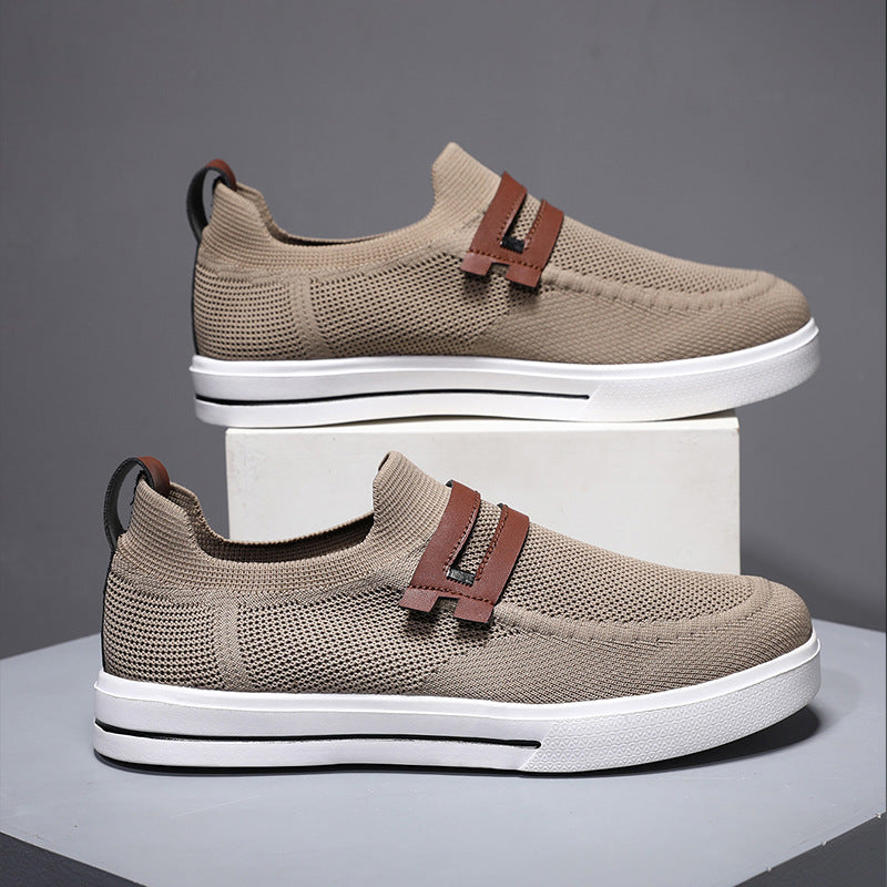 Zapatos informales transpirables de verano para hombre, de malla suave y elástica, ligeros