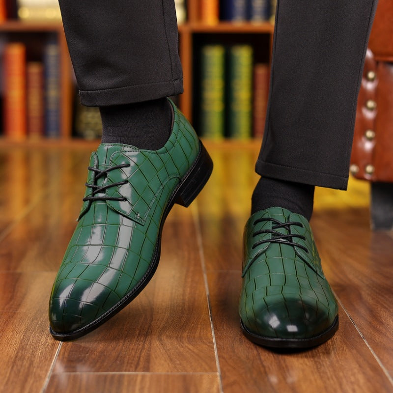 Zapatos de cuero transpirables de punta para hombre, estilo formal casual