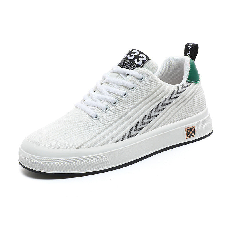 Zapatillas voladoras tejidas de malla resistente al desgaste, deportivas informales, con plantilla invisible de aumento de altura para hombre